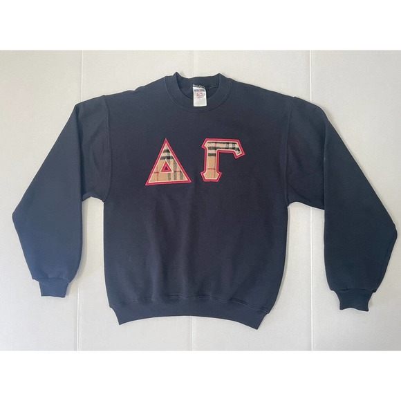 VTG A F‎ front embroidery Crew Neck Size Small Black - Picture 1 of 7